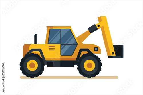  realistic Telehandler Construction vehicle vector artwork illustration