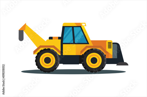  realistic Telehandler Construction vehicle vector artwork illustration