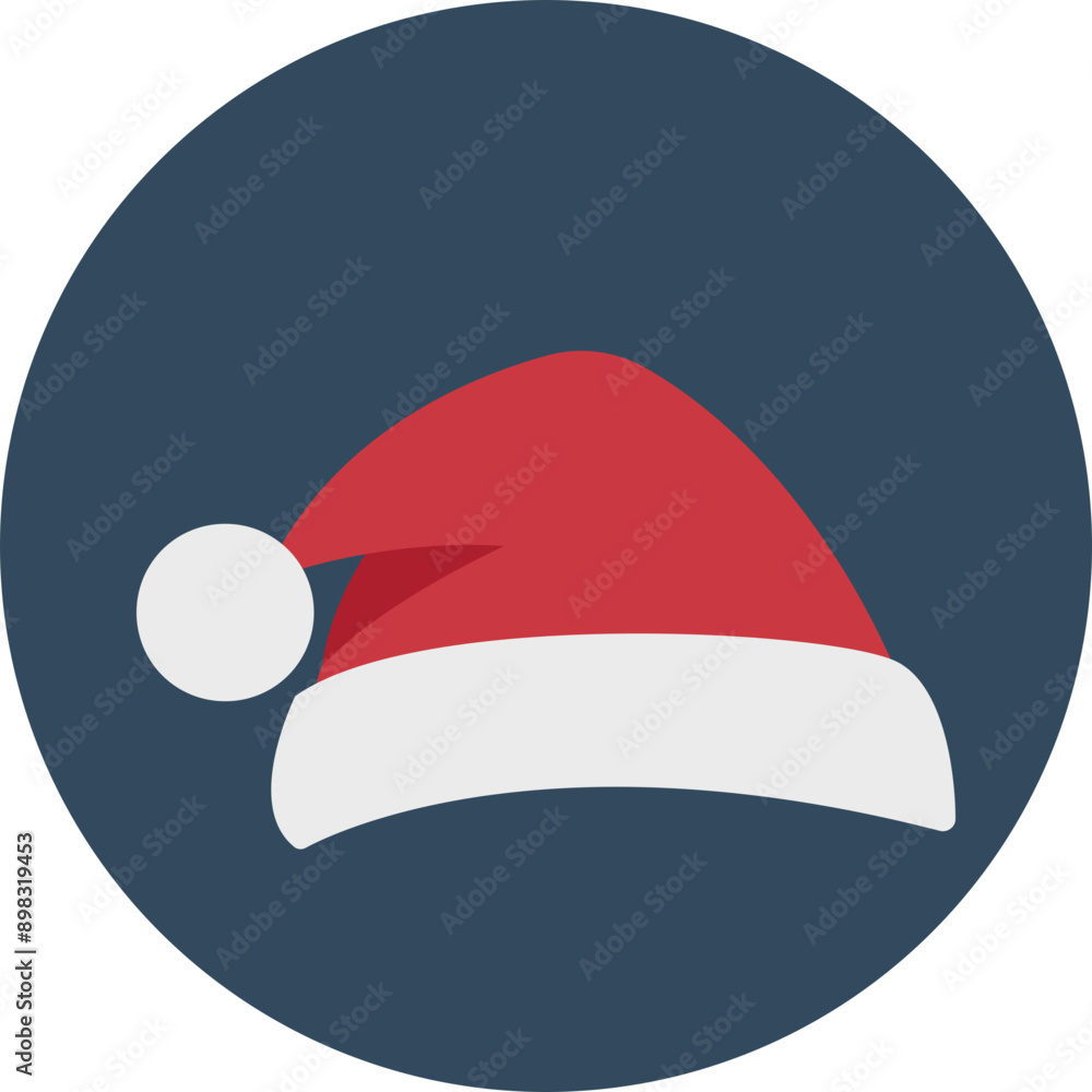Santa Hat vector icon in rounded style Santa Hat vector icon in rounded style