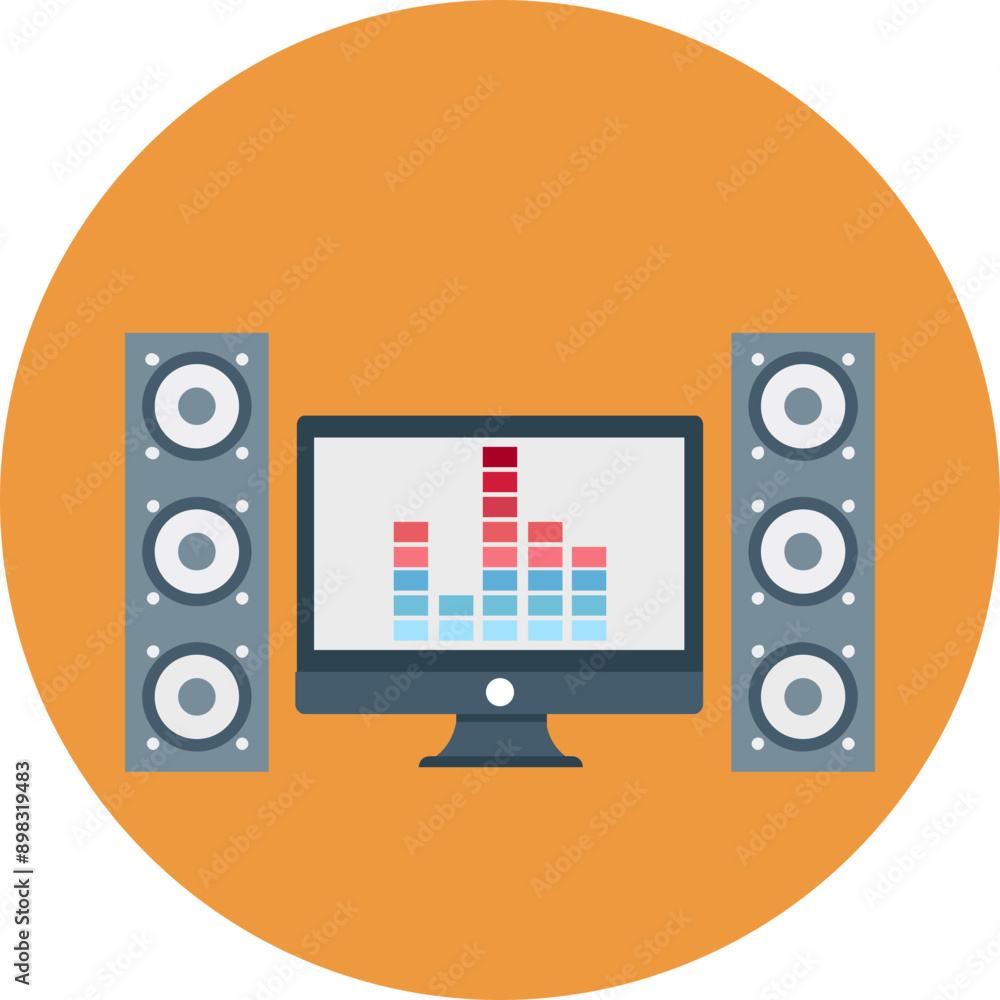 Sound System vector icon in rounded style Sound System vector icon in rounded style