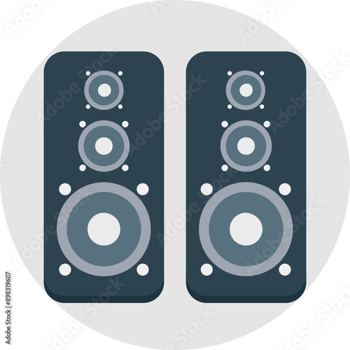 Speaker vector icon in rounded style 