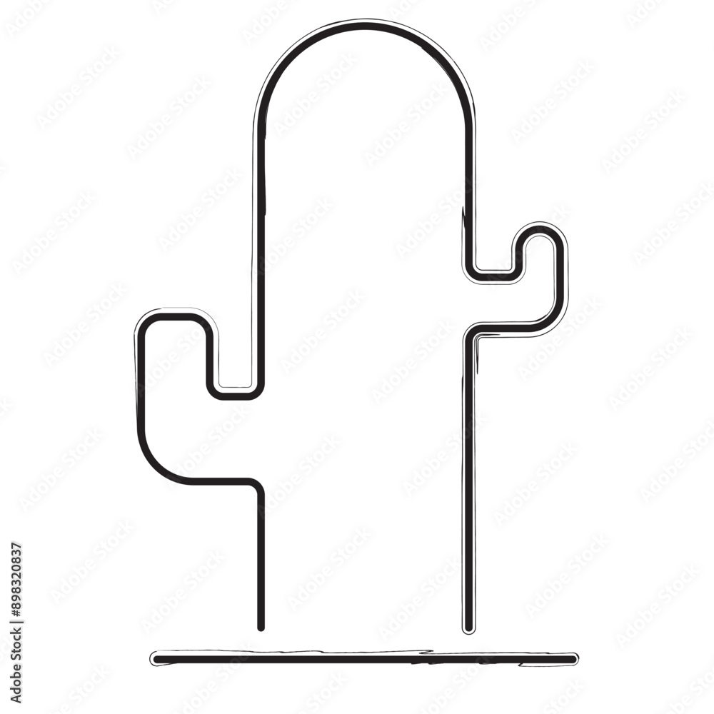 cactus brush strokes on a white background. Vector illustration. cactus brush strokes on a white background. Vector illustration.
