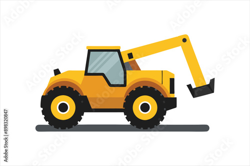  realistic Telehandler Construction vehicle vector artwork illustration