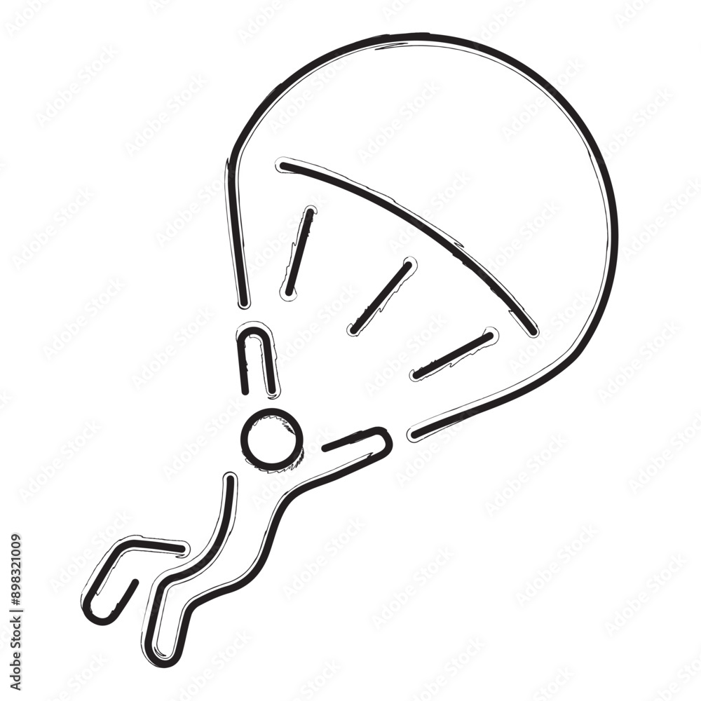 parachutist brush strokes on a white background. Vector illustration. parachutist brush strokes on a white background. Vector illustration.