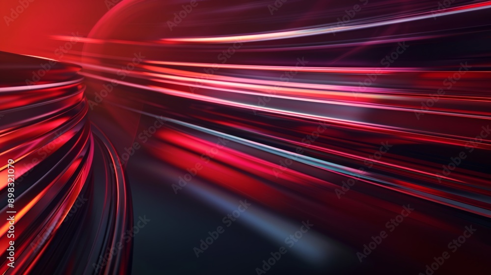 Abstract red lines flowing giving a sense of speed and movement Abstract red lines flowing giving a sense of speed and movement