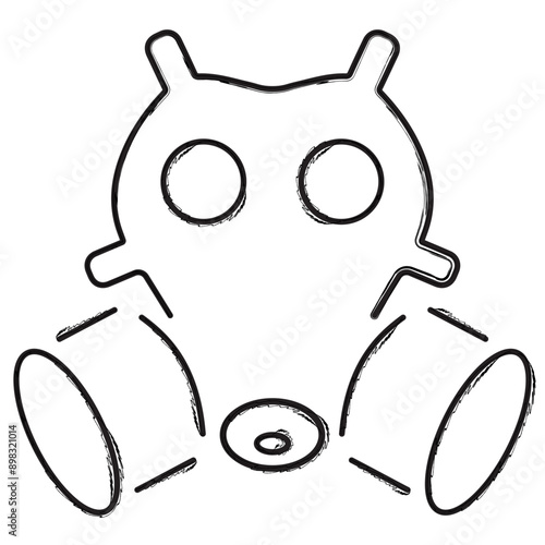 gas mask brush strokes on a white background. Vector illustration.