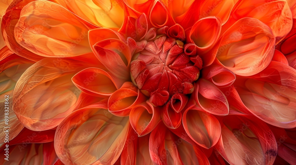 A tight shot of a red-and-yellow flower, with water beads on its petals and the flower's center gleaming A tight shot of a red-and-yellow flower, with water beads on its petals and the flower's center gleaming