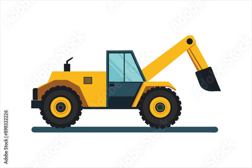  realistic Telehandler Construction vehicle vector artwork illustration