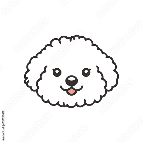 cute poodle dog logo vector illustration template design