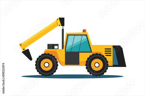  realistic Telehandler Construction vehicle vector artwork illustration