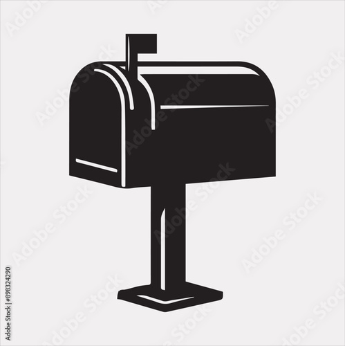 Mailbox symbol silhouette vector on white background