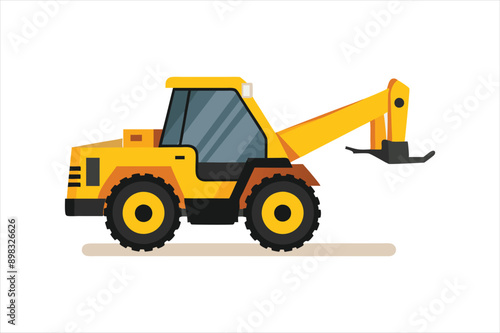  realistic Telehandler Construction vehicle vector artwork illustration