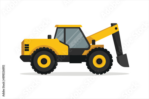  realistic Telehandler Construction vehicle vector artwork illustration