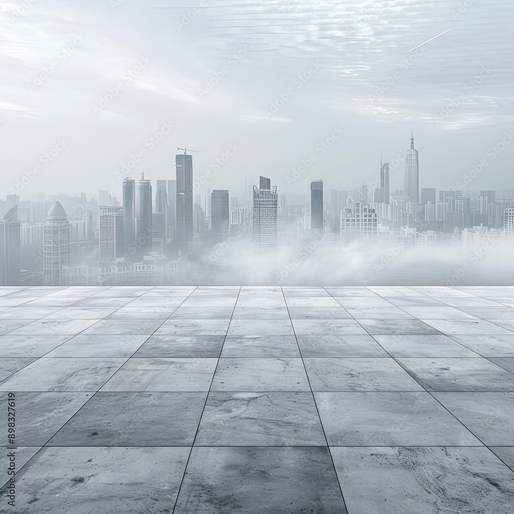 Sleek Modern Urban Landscape with Expansive City Skyline Sleek Modern Urban Landscape with Expansive City Skyline