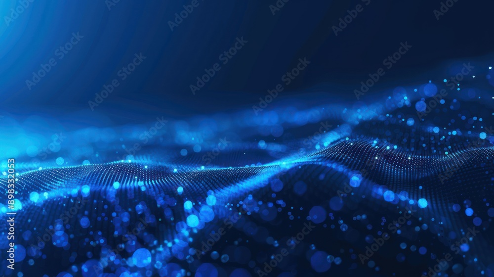 Blue background with wave and dots pattern Blue background with wave and dots pattern