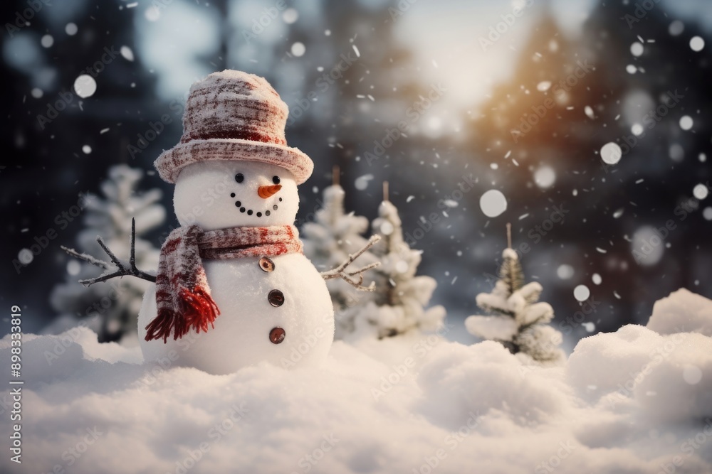 Obraz premium Snowman christmas outdoors winter.