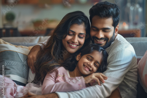happy indian family enjoying at home