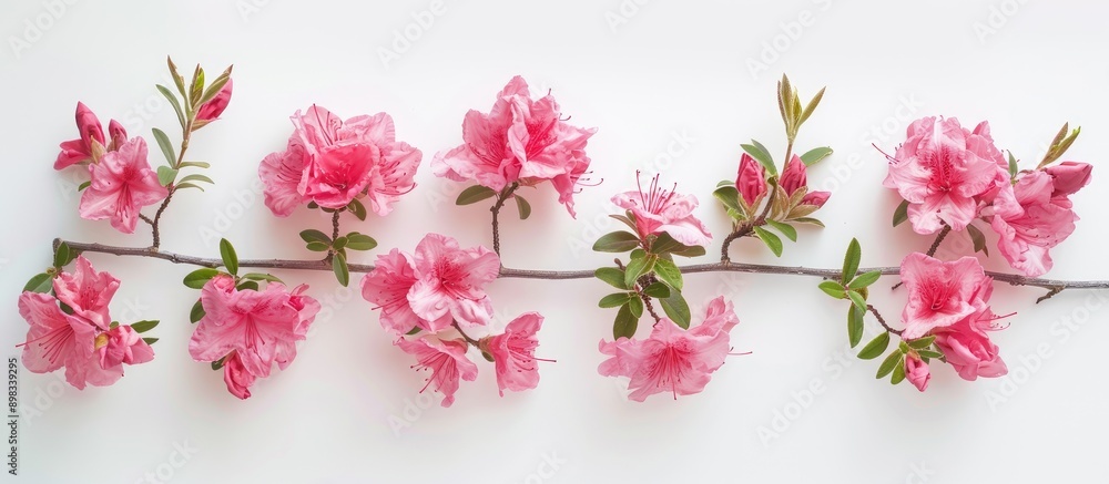 A bright spring azalea decoration set against a white backdrop with ample copy space image A bright spring azalea decoration set against a white backdrop with ample copy space image