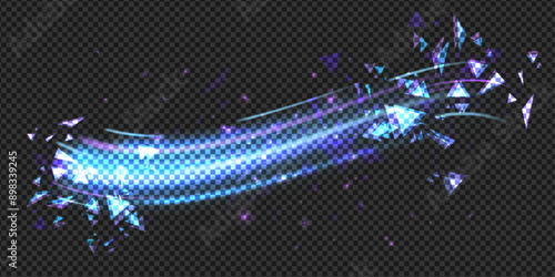 Vector illustration. Transparent background with aurora lights and triangle elements. Design for wallpaper, banner, postcard.