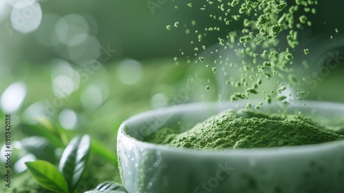 Soothing Morning Moment with Green Tea Generative AI photo