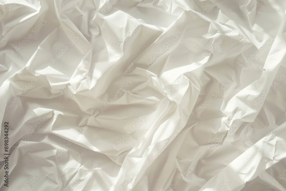 Fototapeta premium Wrinkled White Paper Poster Mockup - High-Resolution Background for Design Projects