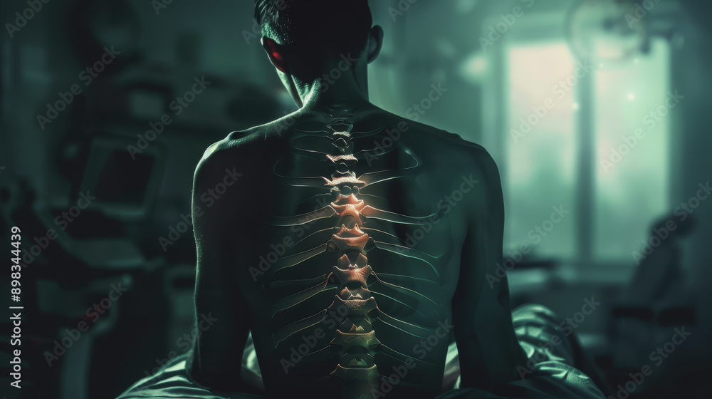 World Day against Pain. a man with a back injury. spinal injury World Day against Pain. a man with a back injury. spinal injury