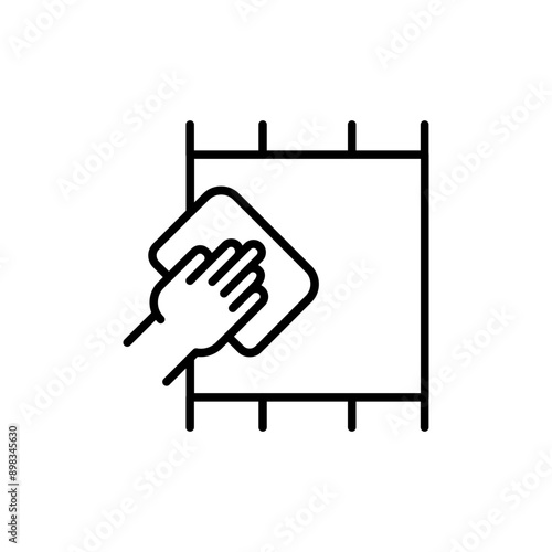 Carpet cleaning outline icons, minimalist vector illustration ,simple transparent graphic element .Isolated on white background