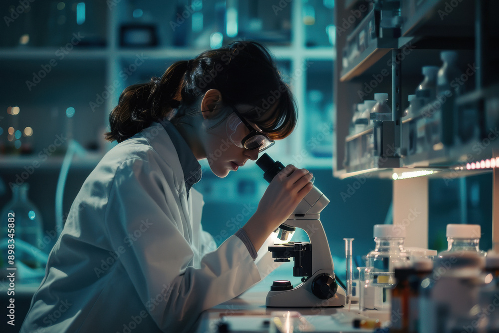 Female scientist working in the laboratory Female scientist working in the laboratory
