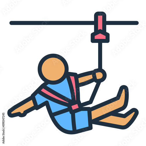 Zip Lining Icon