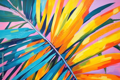 Wallpaper Mural Palm leaf painting backgrounds pattern. Torontodigital.ca