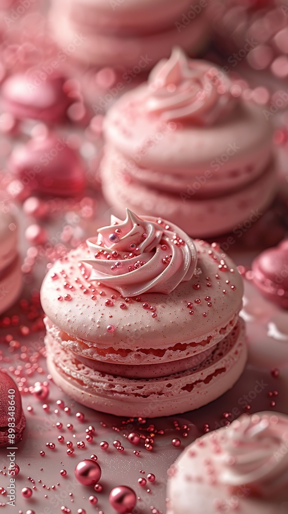 Valentaines day macaron in style of intricate texture megawave sparkling Valentaines day macaron in style of intricate texture megawave sparkling