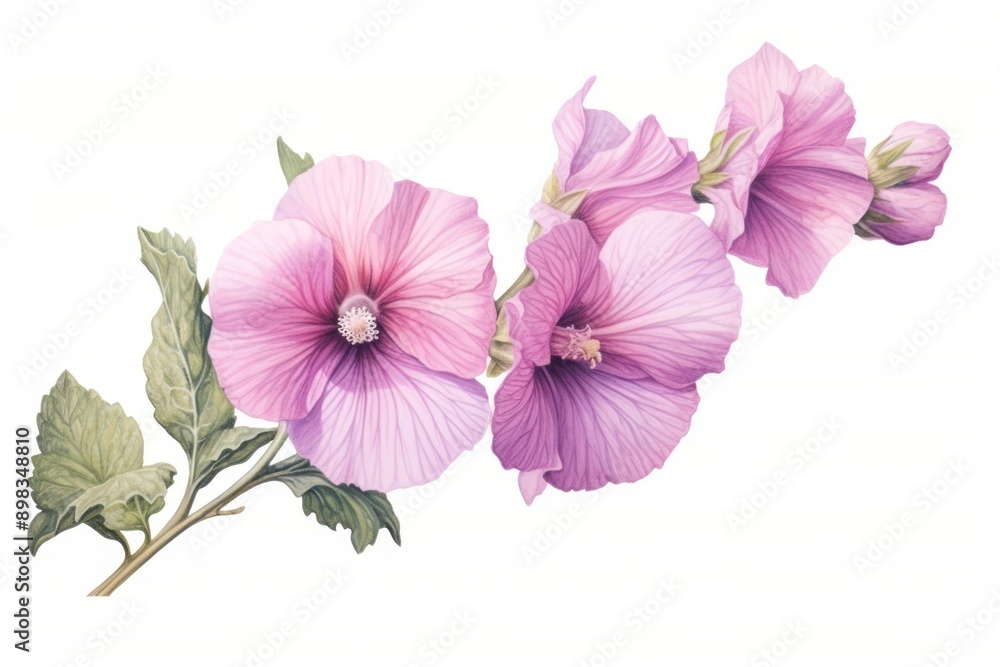 Fototapeta premium Hollyhock hibiscus blossom flower.