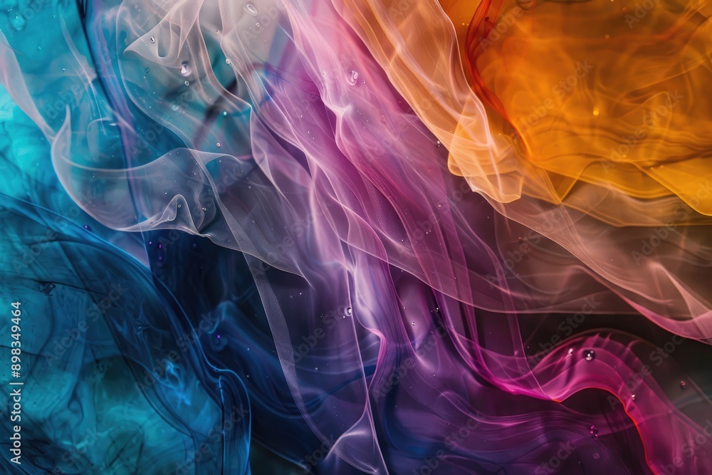 Naklejka premium Layers of translucent color creating a sense of depth, AI generated