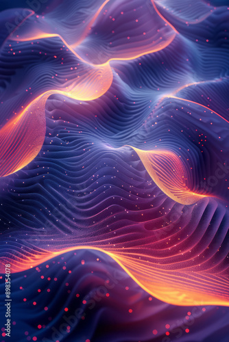 Wallpaper Mural Abstract design featuring a perforated pattern with a radiant gradient of teal and violet, Torontodigital.ca