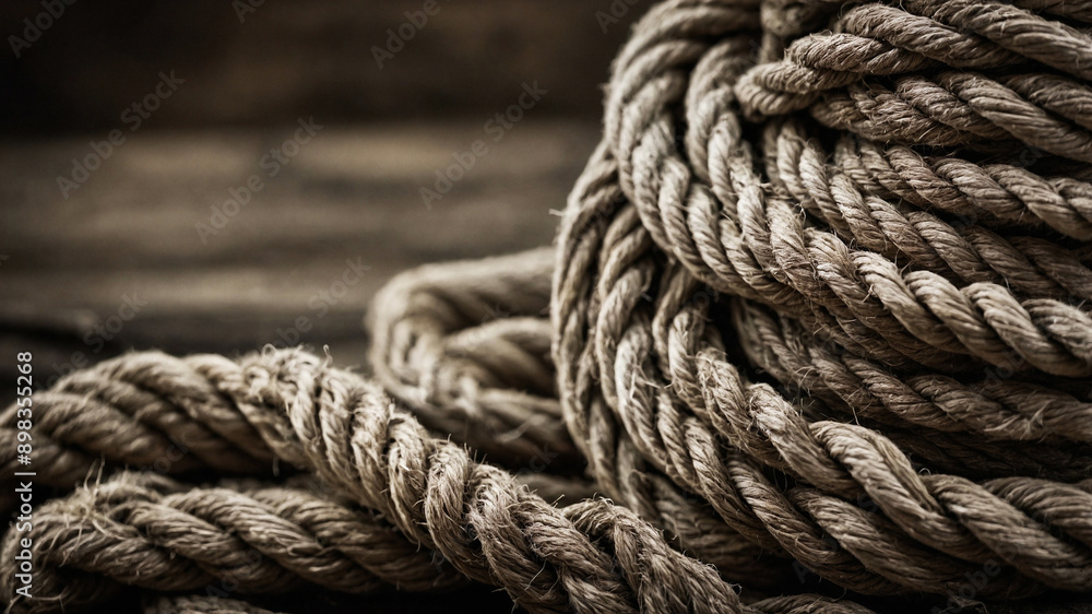 Detailed view of intertwined beige ropes on a dark surface
Detailed view of intertwined beige ropes on a dark surface