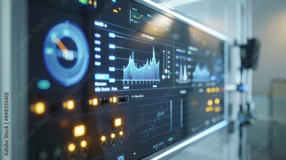 digital energy management center with real-time power consumption data and efficiency tips on a smart control panel digital energy management center with real-time power consumption data and efficiency tips on a smart control panel