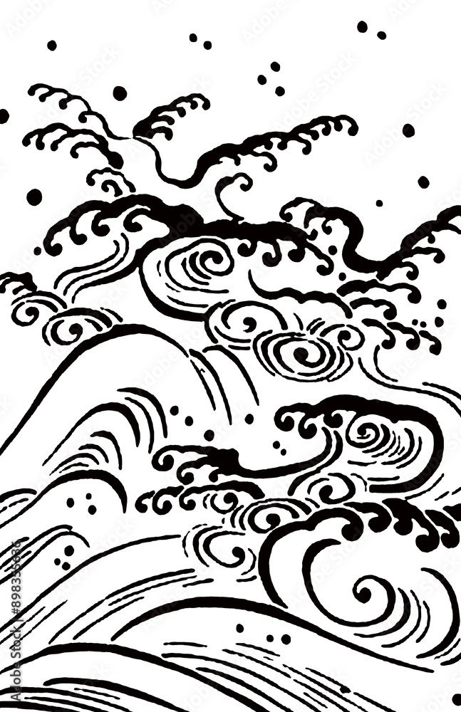 Background black and white waves texture Background black and white waves texture