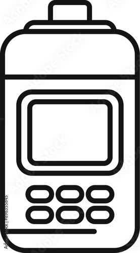 Portable gas detector measuring instrument showing methane level, icon illustration, line style