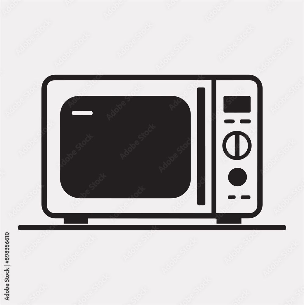 Microwave line art silhouette vector on a white background Microwave line art silhouette vector on a white background