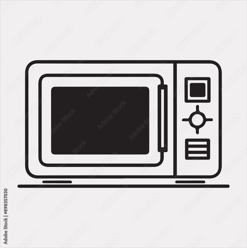 Microwave line art silhouette vector on a white background Microwave line art silhouette vector on a white background