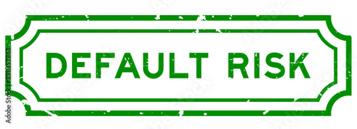 Grunge green default risk word rubber seal stamp on white background