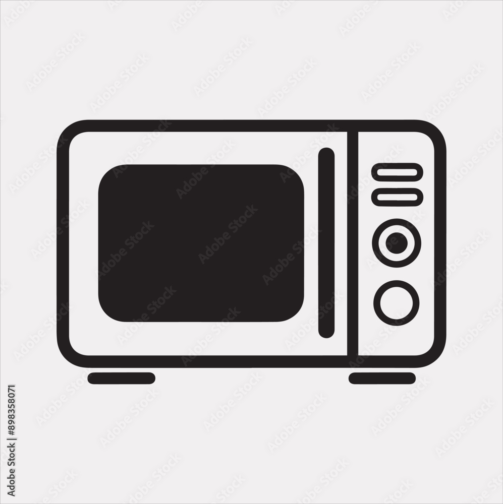 Microwave line art silhouette vector on a white background Microwave line art silhouette vector on a white background