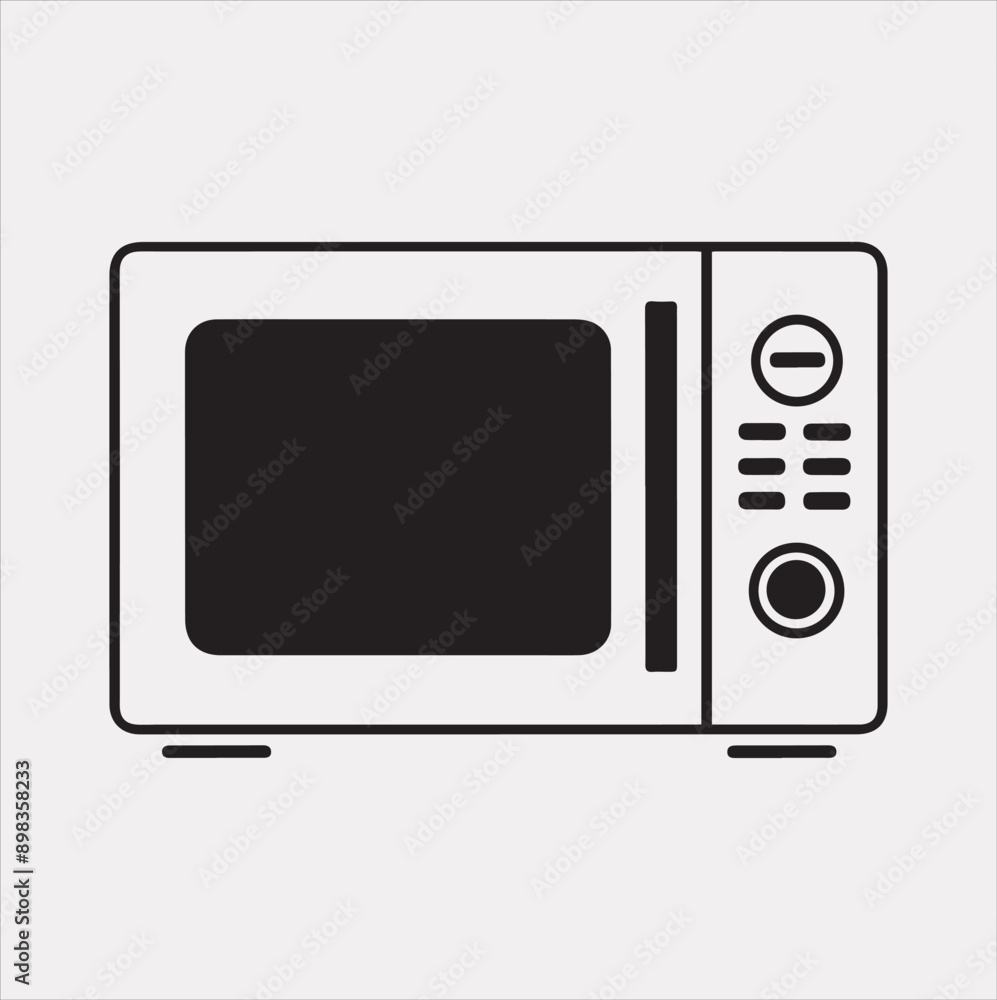 Microwave line art silhouette vector on a white background Microwave line art silhouette vector on a white background