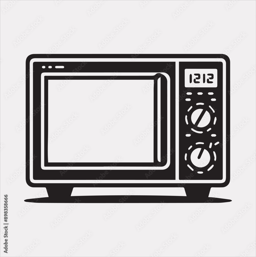 Microwave line art silhouette vector on a white background Microwave line art silhouette vector on a white background