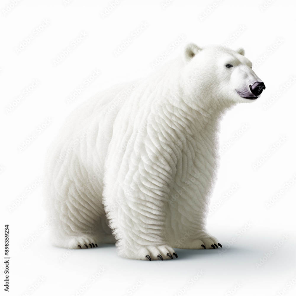 PHOTO OF A WHITE WOOL BEAR ON A WHITE BACKGROUND PHOTO OF A WHITE WOOL BEAR ON A WHITE BACKGROUND