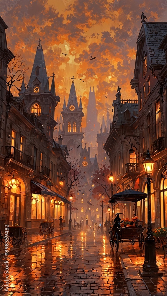 City of Ghosts,
Morning Magic, Golden Dawn over Cobblestones, Halloween in the City, Urban Impressionism City of Ghosts,
Morning Magic, Golden Dawn over Cobblestones, Halloween in the City, Urban Impressionism