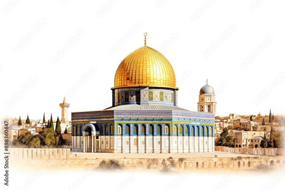 Obraz premium Dome of the rock architecture building landmark.