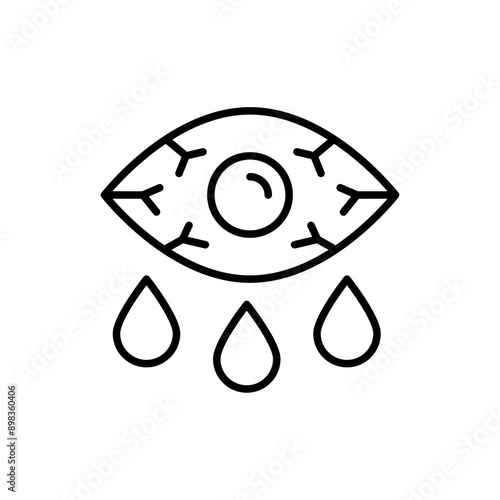 Dry eye outline icons, minimalist vector illustration ,simple transparent graphic element .Isolated on white background