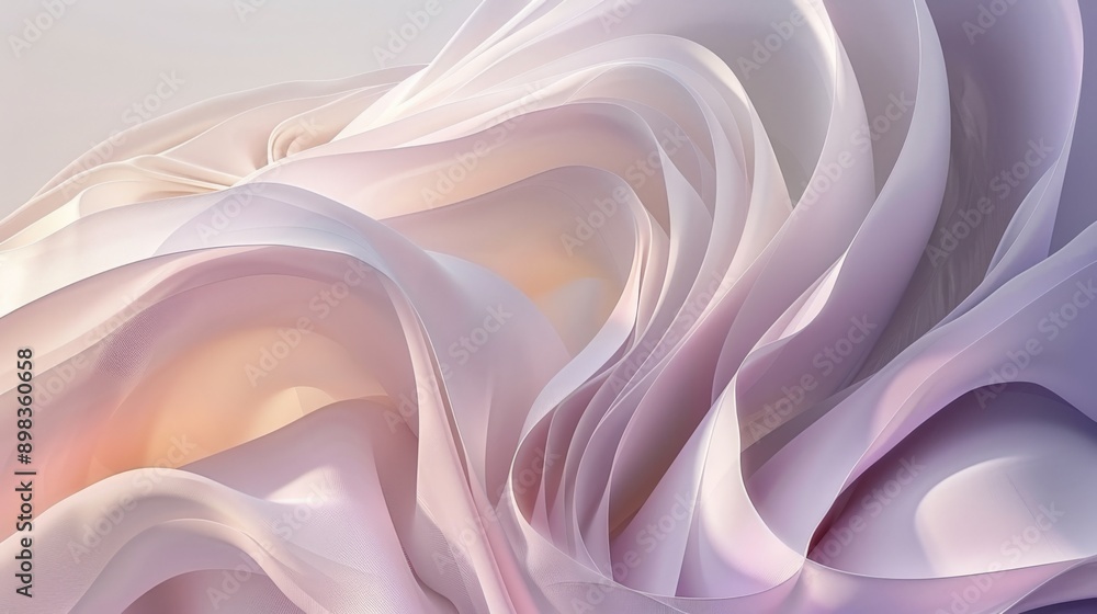 Abstract background flowing fabric waves creating pastel color gradient Abstract background flowing fabric waves creating pastel color gradient
