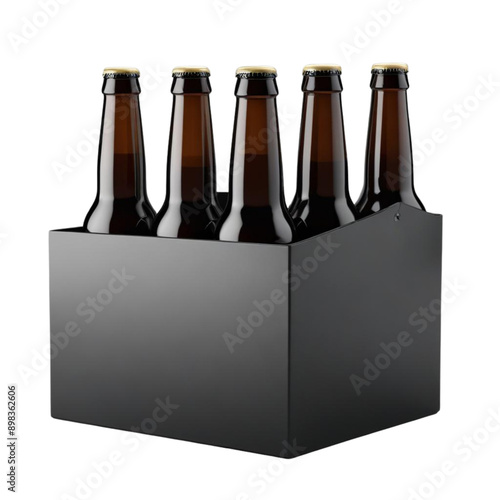 beer bottle package on Isolated transparent background png. generated with AI photo